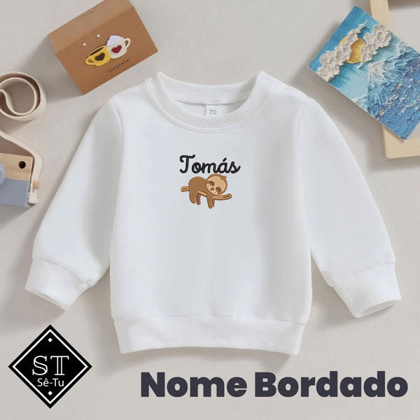 Sloth Embroidered Sweatshirt with Name